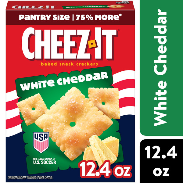 Cheez-It White Cheddar Cheese Crackers, Baked Snack Crackers, 12.4 oz