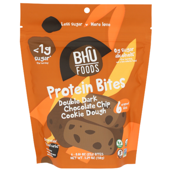 Bhu Foods Organic Double Dark Chocolate Cookie Dough Keto Bites 6 Pack