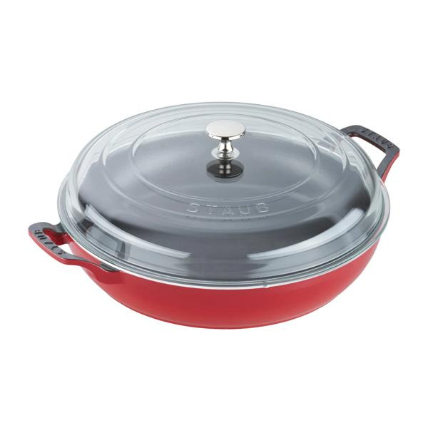 Staub 3.5 Quart Cherry Braiser With Glass Lid