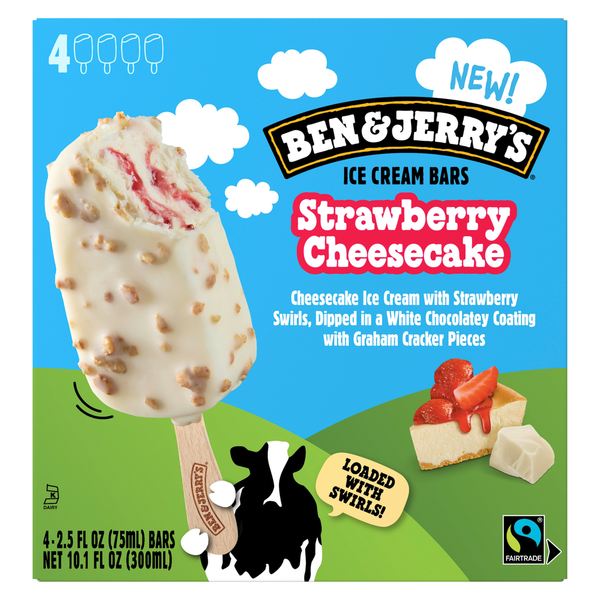 Ben & Jerry's Strawberry Cheesecake Ice Cream Bars Same-Day Delivery or  Pickup | Jerry's Foods