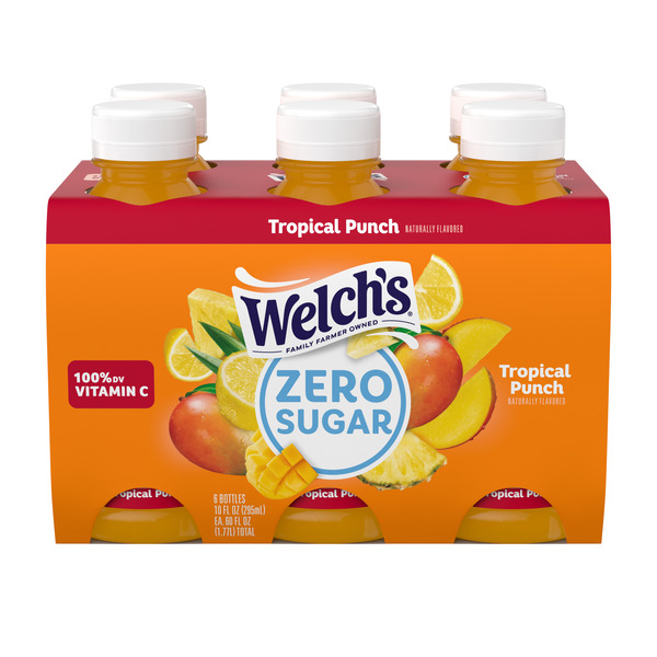 sugar_cページ Welch's Tropical Punch Zero Sugar Drink, 10 fl oz Bottle Same-Day