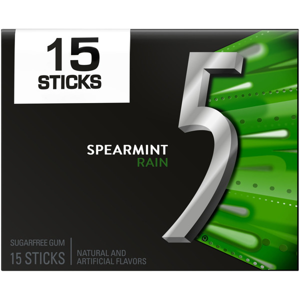 5 GUM Spearmint Rain Sugar Free Chewing Gum