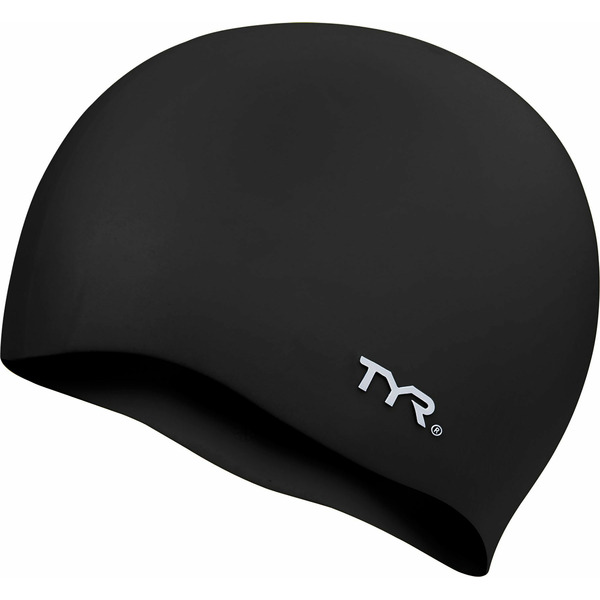 TYR Youth's Silicone Wrinkle-Free Swim Cap - Black