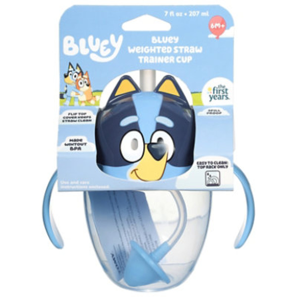 The First Years Bluey 7 fl oz Weighted Straw Trainer Cup