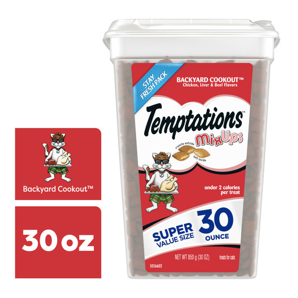Publix TEMPTATIONS MixUps Crunchy and Soft Cat Treats Backyard Cookout
