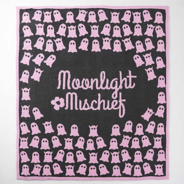 Ashland Moonlight Mischief Ghost Throw Blanket, 50 x 60 in - Purple