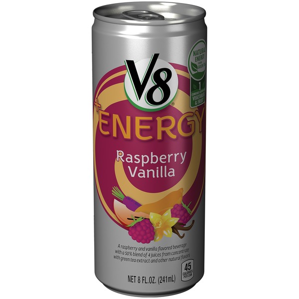 V8 +Energy Raspberry Vanilla Flavored Beverage (8 fl oz) - Instacart