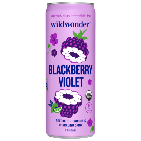 wildwonder Blackberry Violet Sparkling Prebiotic + Probiotic Drink