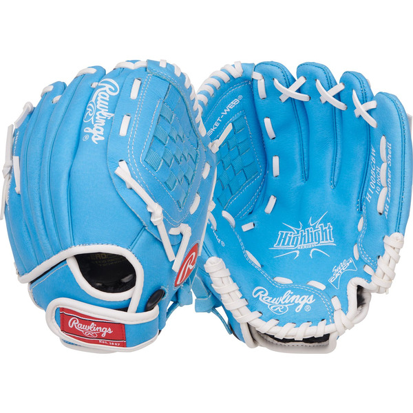 Rawlings Youth Right Hand Throw Highlight Series Gloves - Columbia Blue
