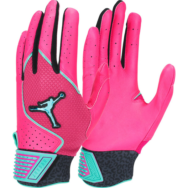 Jordan Fly Elite Batting Gloves, XL - Pink/Turquoise