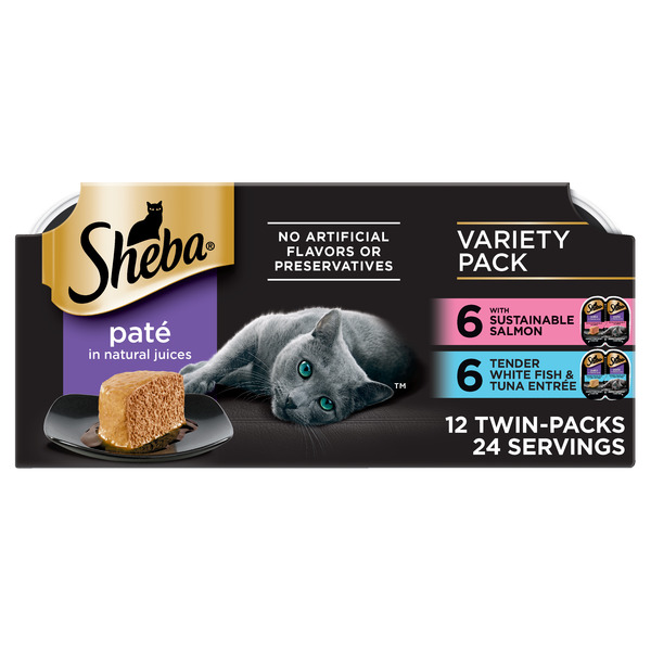 SHEBA PERFECT PORTIONS Perfect Portions Wet Cat Food Pate Variety Pack, Twin-Pack Trays