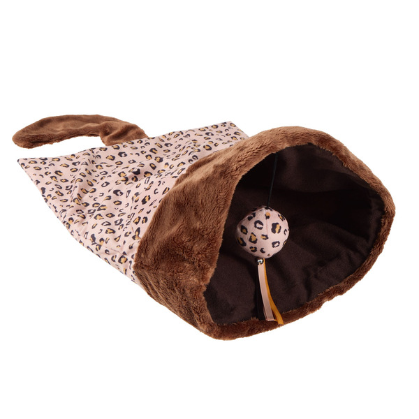 Whisker City Leopard Sherpa Cat Sack