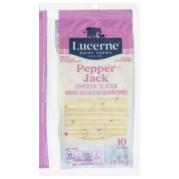 Lucerne Cheese, Slices, Pepper Jack