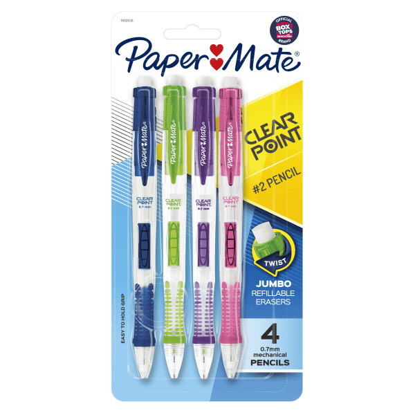 Paper Mate 0.7mm Fashion Assorted Colors Clear Point Mechanical Pencils