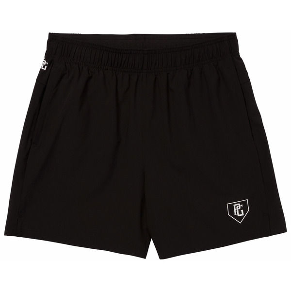 Perfect Game Men's 6 Inch Showcase Shorts, Medium - Black & White