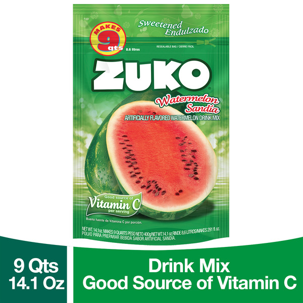果物 Zukko ZUKO Watermelon Sweetened Drink Mix, Resealable Pack Same-Day