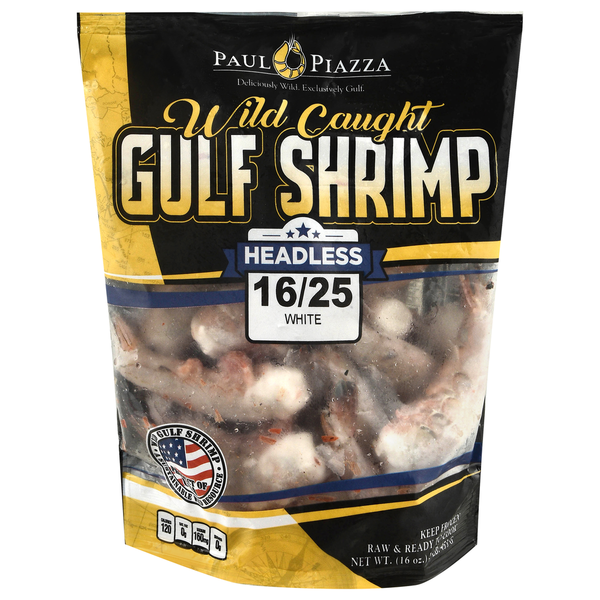 Paul Piazza White Wild Caught Headless Gulf Shrimp Same-Day