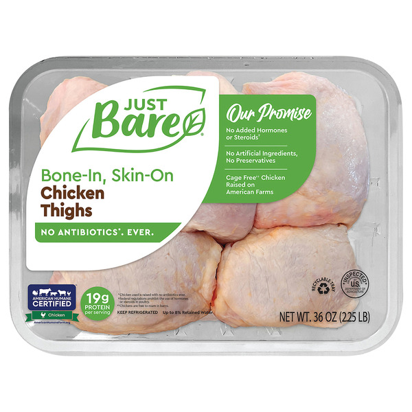 Just Bare Natural Fresh Chicken Thighs - Family Pack