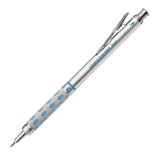 Pentel Silver GraphGear 1000 0.7mm Automatic Drafting Mechanical Pencil With Erase & Refill