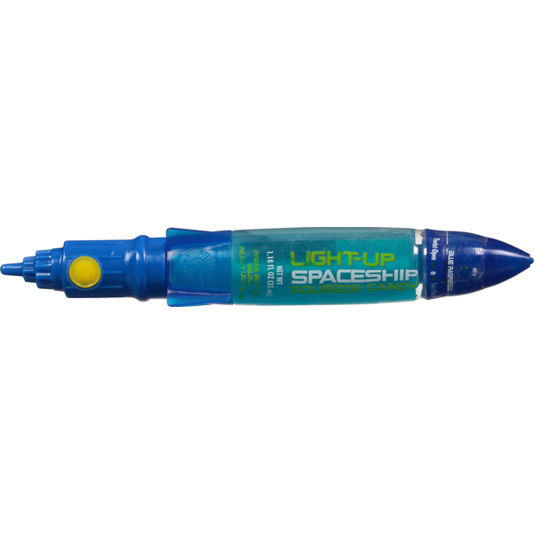 Koko's Confectionery & Novelty Squeeze Candy, Light-Up Spaceship, Blue Raspberry