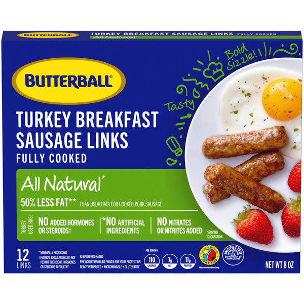 Butterball All Natural Turkey Breakfast Sausage Links Same-Day