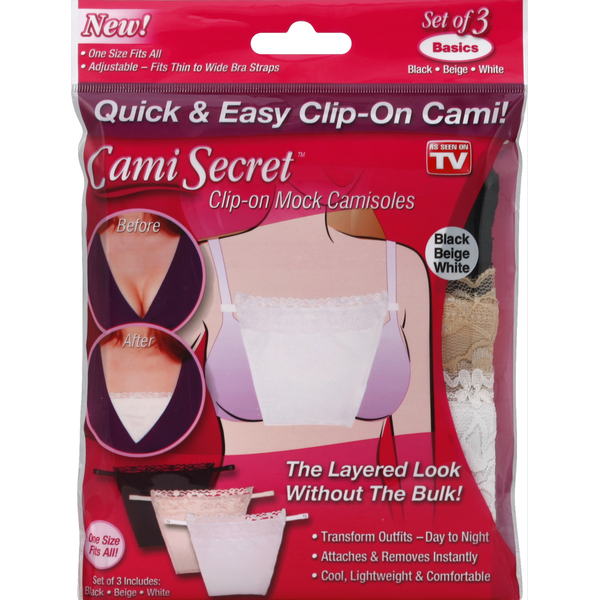 Cami Secret Clip-On Mock Camisoles Set, One Size Fits All Same-Day