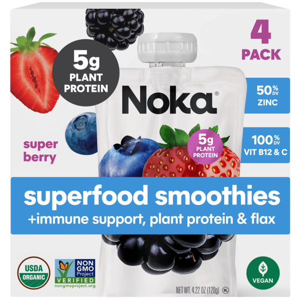 ダイエット・健康 noko NOKA Organic Superfood Immunity Smoothies, Super Berry Same-Day