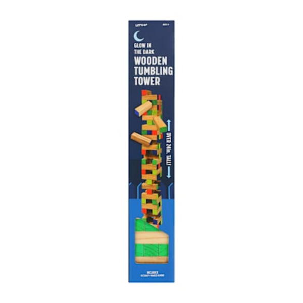 Let’s Go Glow-in-the-Dark Wooden Tumbling Tower Game