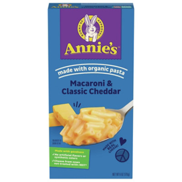 Annies Homegrown Macaroni & Cheese Classic Mild Cheddar Box - 6 Oz