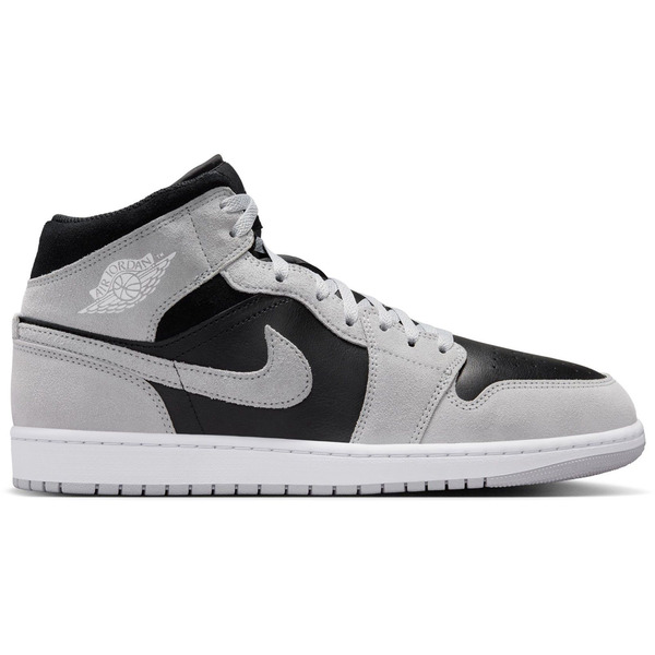 Jordan Men's AJ 1 Mid Shoes, Size 10.5 - Lt Smoke Gray/White/Black