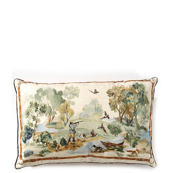 Southern Living Hunting Dogs Scene Print Lumbar Pillow
