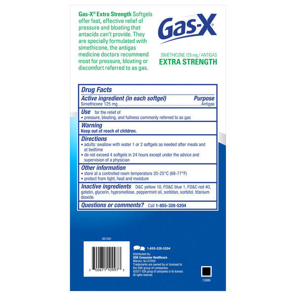 Enlarge Alternative view of Over the Counter Pharmacy Gas-X Extra Strength Softgels, 120 ct (opens in a new tab)