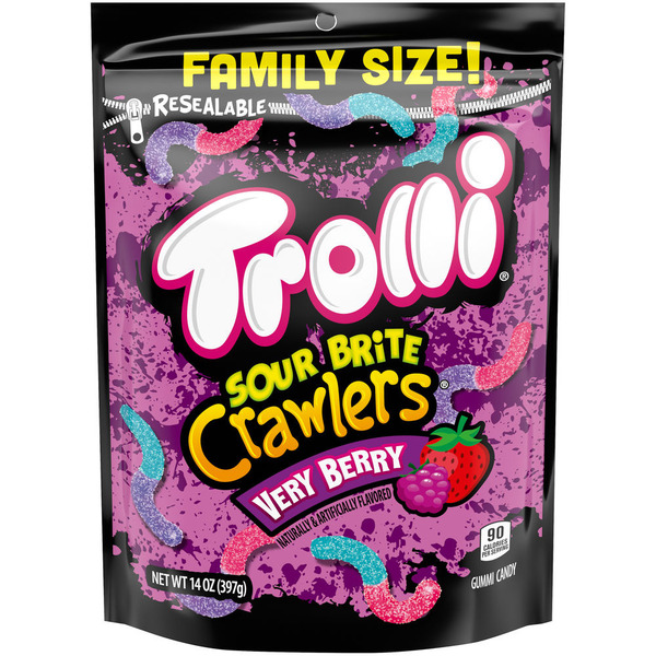 Trolli Sour Brite Crawlers Candy Very Berry Sweet And Sour Same
