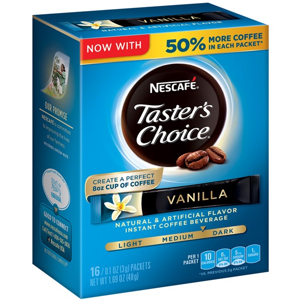 Nescafe Taster's Choice Vanilla Instant Coffee Single Serve Sticks (0.1