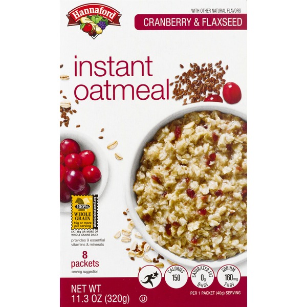 Hannaford Cranberry Flax Oatmeal (8 each) Instacart