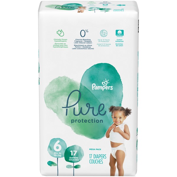 pampers pure diaper sizes