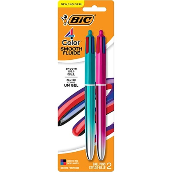 BIC Assorted Ink 4-Color Smooth Retractable Ballpoint Pen