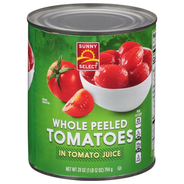 Sunny Select Tomatoes in Tomato Juice, Whole Peeled Same-Day