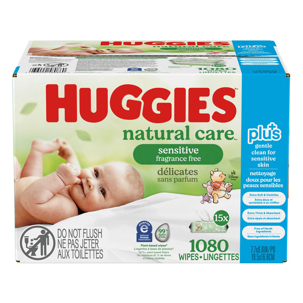 Huggies Natural Care Plus Wipes, 7.7 x 6.6 in