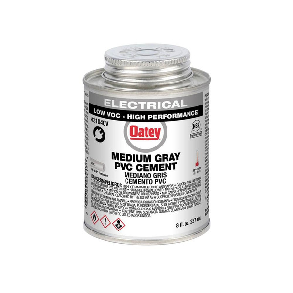 Oatey 8 Oz. Medium Gray Electrical Pvc Pipe Cement-california Compliant