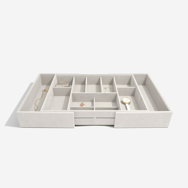 Stackers Expandable Jewelry Tray - Gray - Large 15-3/4" x 12-1/4" x 3" H