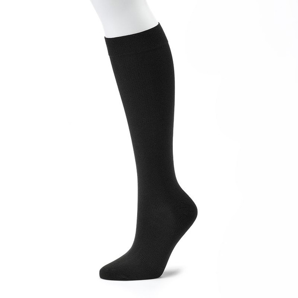 Dr. Motion Ladie's Size 9-11 Navy Ribbed Knee High Compression Socks