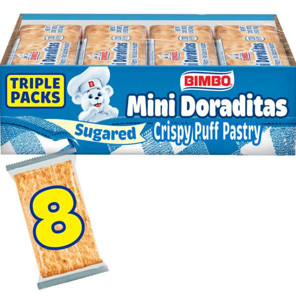 Bimbo  Mini Doraditas, 8 ct, Sugar, Crispy Puff Pastry, Pastries, 12.72 oz