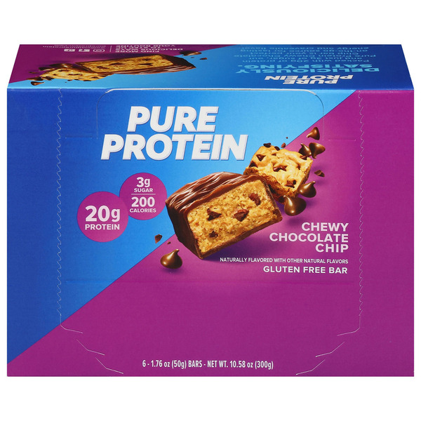 Wegmans Pure Protein Bar, Gluten Free, Chewy Chocolate Chip Same-Day ...
