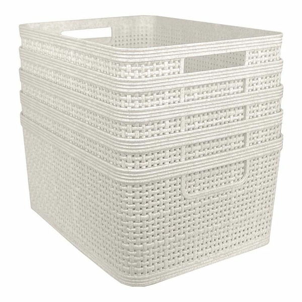 Belle Maison 5-pk. Small Rectangle Wheat Bins, Linen
