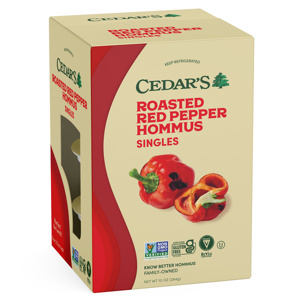 Cedar's Foods Roasted Red Pepper Hommus Singles