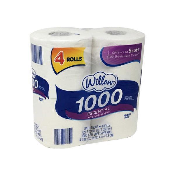 Willow 1000 Sheet Bath Tissue (4 ct) from ALDI Instacart