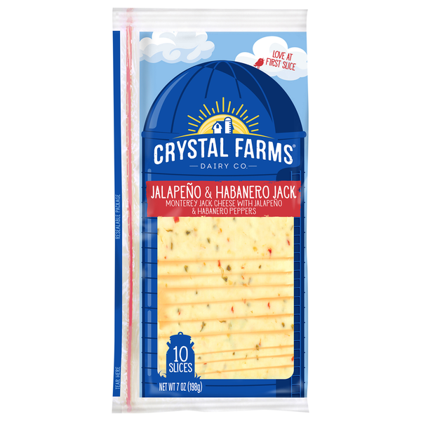 Crystal Farms Jalapeno & Habanero Jack Cheese Slices