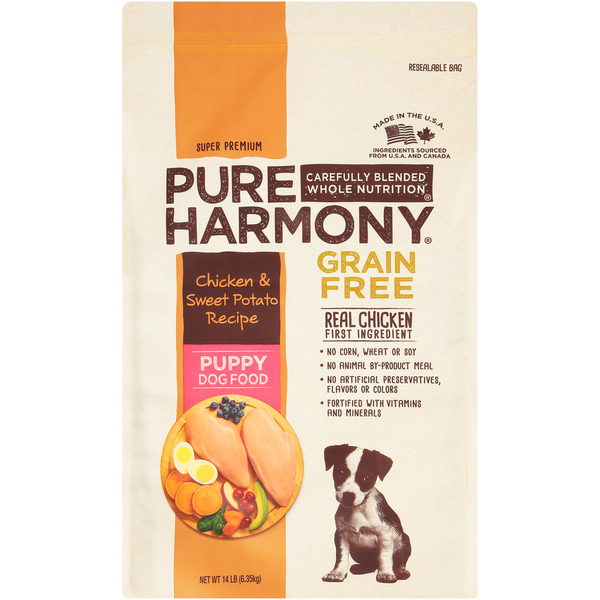 Pure Harmony Dog Food, Super Premium, Grain Free, Chicken Sweet Potato  Recipe, Puppy