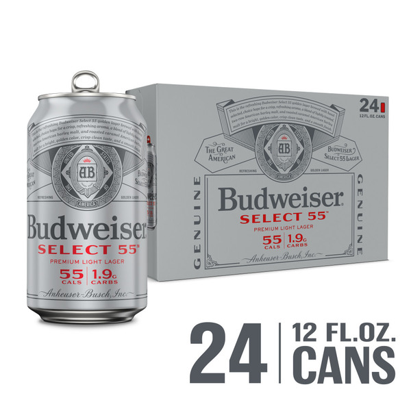 Budweiser Light Beer, 24 Pack 12 Fl Oz Cans, 2.4% Abv Same-Day